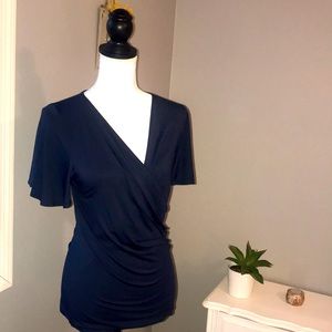 Wantable Fitted Surplice Modal Top w/bell sleeve,M